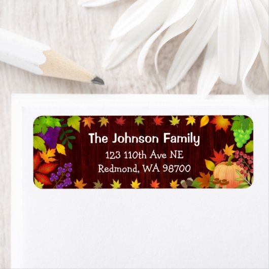 Kleurrijke Thanksgiving Harvest Etiket (Insitu)