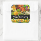 kleurrijke Thanksgiving Square Sticker (Tas)