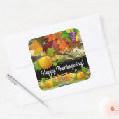 kleurrijke Thanksgiving Square Sticker (Envelop)