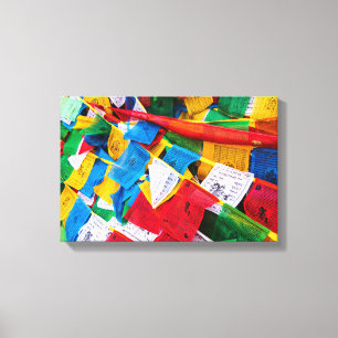 Kleurrijke Tibetaanse gebeddenvlaggen - Tibet Canvas Afdruk