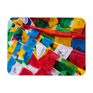 Kleurrijke Tibetaanse gebedsvaantjes - Tibet Magneet