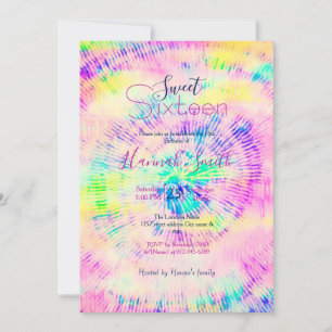 Kleurrijke Tie Dye Neon Zomer Kaart