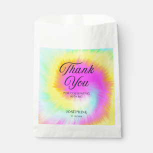 Kleurrijke Tie Dye Pastel Rainbow Verjaardag Dank  Bedankzakje