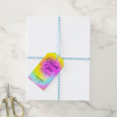 Kleurrijke Tie Dye Pastel Rainbow Verjaardag Dank  Cadeaulabel (Met Touw)