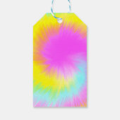 Kleurrijke Tie Dye Pastel Rainbow Verjaardag Dank  Cadeaulabel (Achterkant)