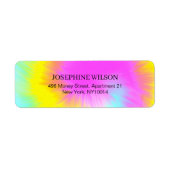 Kleurrijke Tie Dye Pastel Regenboog Adres Etiket (Voorkant)