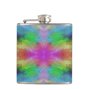 Kleurrijke Tie Dye stijl kunst Heupfles