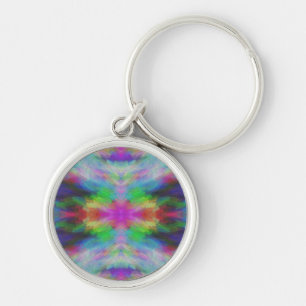 Kleurrijke Tie Dye Stijl Kunst Sleutelhanger