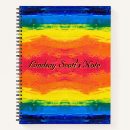 Kleurrijke Tie Dye Textuur Aangepaste Naam Dagboek Notitieboek