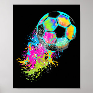 Kleurrijke Tie Dye Voetbal Ll  Poster