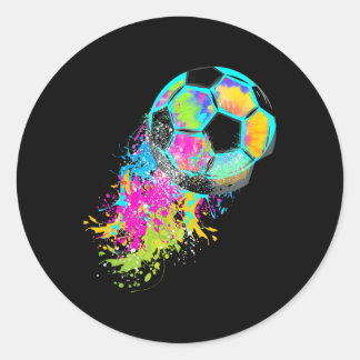 Kleurrijke Tie Dye Voetbal Ll  Ronde Sticker