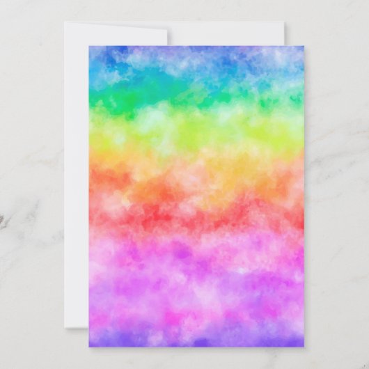 Kleurrijke Tiedye Verjaardagsfeestuitnodiging Kaart (Achterkant)