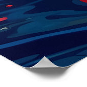 Kleurrijke Tiger Abstract schilderij Poster (Hoek)