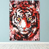 Kleurrijke Tiger Canvas Print | Kleurrijke tijgerk (Insitu (Houten vloer))