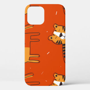 Kleurrijke Tigers Hand getrokken Decor iPhone 12 Hoesje