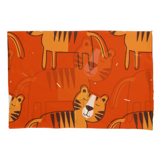 Kleurrijke Tigers Hand getrokken Decor Kussensloop (Voorkant)