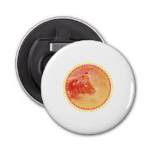 Kleurrijke tijger button flesopener (Voorkant)