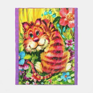 kleurrijke tijger fleece deken