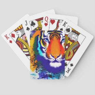 Kleurrijke tijger pokerkaarten