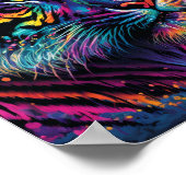 Kleurrijke tijger poster (Hoek)