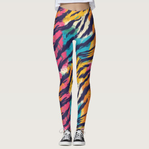 Kleurrijke tijgerstrepen leggings
