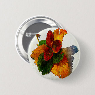 Kleurrijke tinten van herfstbladeren ronde button 5,7 cm