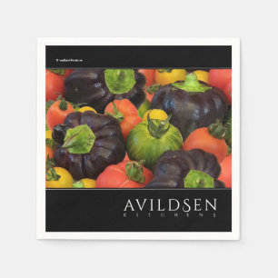 Kleurrijke tomaten en Paarse Bell Pepper Medley Servet