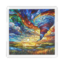 Kleurrijke Tornado Glas in lood Art