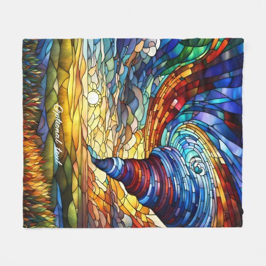 Kleurrijke Tornado Glas in lood Art Fleece Deken (Voorkant (Horizontaal))