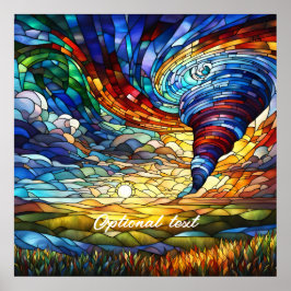 Kleurrijke Tornado Glas in lood Art Poster