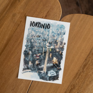 Kleurrijke Toronto Canada City Silhouet Briefkaart