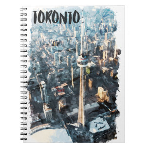 Kleurrijke Toronto Canada City Silhouet Notitieboek