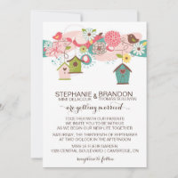 Kleurrijke Tortelduifjes en vogelwoningen uitgenod