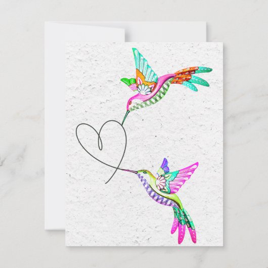 Kleurrijke Tortelduifjes & Hart Mexicaanse bruilof Kaart (Achterkant)