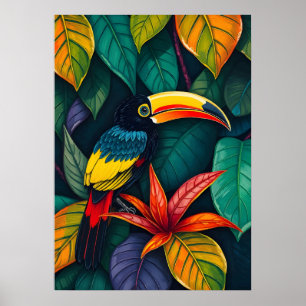 Kleurrijke Toucan Oerwoud Art - Tropical Bird Poster