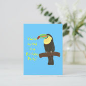 Kleurrijke Toucan verjaardagsuitnodigingen op brie Uitnodiging Briefkaart (Staand voorkant)