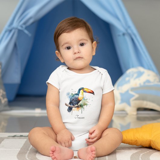 kleurrijke touroperator die op een tak zit romper