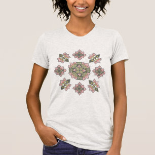 Kleurrijke Tracery Ornament Pattern T-Shirt