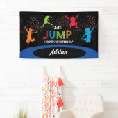 Kleurrijke Trampoline Park Jump Kids Verjaardagsfe Spandoek (Insitu)