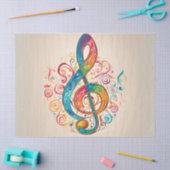 Kleurrijke Treble Clef Decoupage Tissuepapier (Craft)