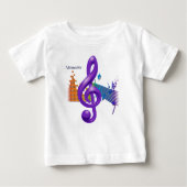 Kleurrijke Treble Clef Music T-shirt – Aangepaste  (Voorkant)
