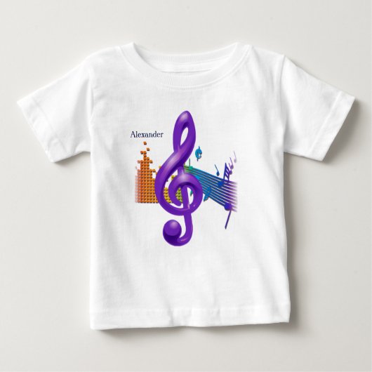 Kleurrijke Treble Clef Music T-shirt – Aangepaste  (Voorkant)