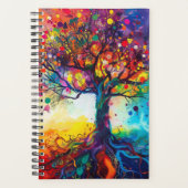 Kleurrijke Tree of Life Rainbow Serenity Natuur Ar Planner (Voorkant)
