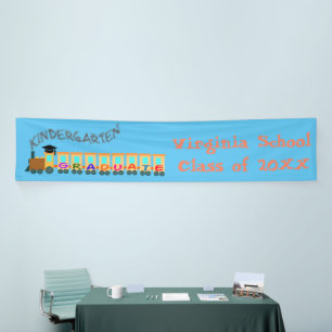 Kleurrijke Trein Kleuterschool Afstuderen Spandoek