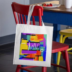Kleurrijke Trendy Abstracte Kunstwerk Teacher Gift Tote Bag