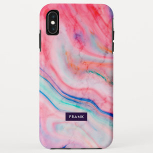 Kleurrijke trendy faux agate stone textuur iPhone XS max hoesje