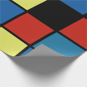 Kleurrijke trendy Tegels blauw geel rood Cadeaupapier (Hoek)