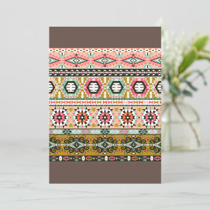 Kleurrijke Tribal Aztec Patroon Boho Geometrisch Kaart
