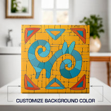 Kleurrijke Tribal Mozaïek Kunst