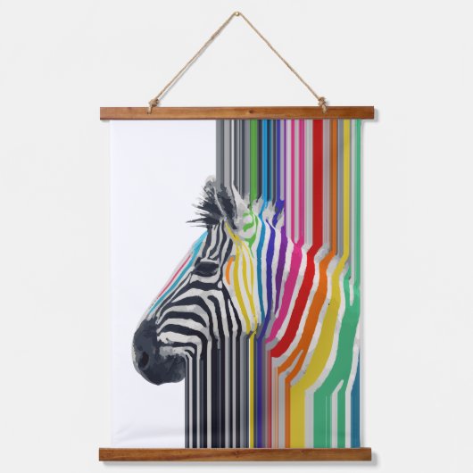 Kleurrijke trilstrips voor Zebra Hangend Wandkleed (Voorkant)